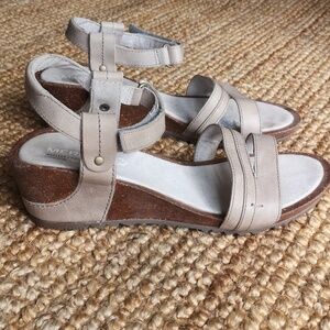 Merrell leather wedge-heeled sandals